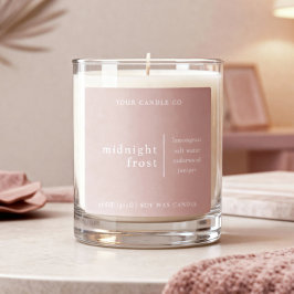 Adesivo Quadrado Modern Minimalist Candle Packaging Label Rose