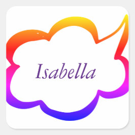 Adesivo Quadrado Modern Rainbow Girly Monograma