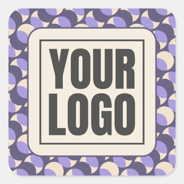 Adesivo Quadrado Modern Retro Lavender Geometric Sticker (Frente)