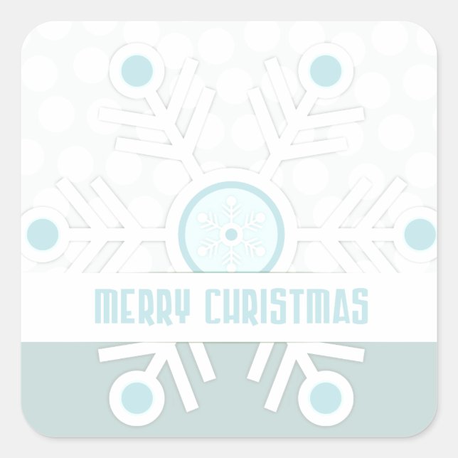 Adesivo Quadrado Modern Snowflake Felry Natal (Frente)