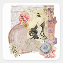 Adesivo Quadrado Modern Ukiyo-e Art