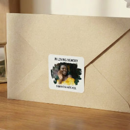 Adesivo Quadrado Modern White Photo Funeral