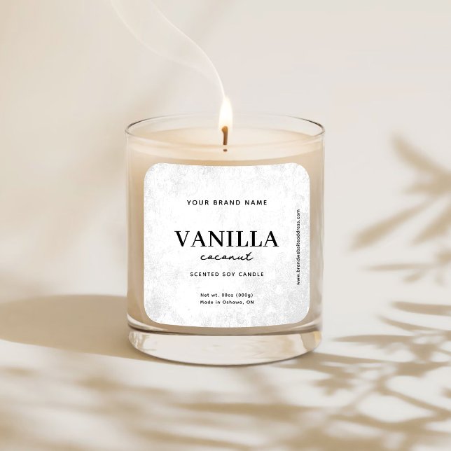 Adesivo Quadrado Modern White Rustic Label (Criador carregado)