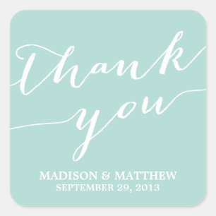 ADESIVO QUADRADO MODERNA CALLIGRAPHY   RÓTULOS DE FAVOR DE CASAMENT