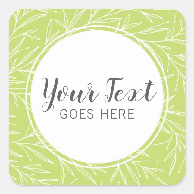 Adesivo Quadrado Moderna Folha Botânica Branches Greenery Minimalis (Frente)