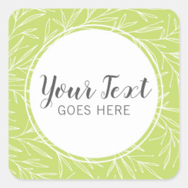 Adesivo Quadrado Moderna Folha Botânica Branches Greenery Minimalis