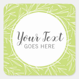 Adesivo Quadrado Moderna Folha Botânica Branches Greenery Minimalis