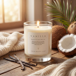 Adesivo Quadrado Modernista simples elegante vela cosméticos 