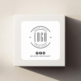 Adesivo Quadrado Moderno adicione seu logotipo pequena mídia social