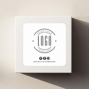 Adesivo Quadrado Moderno adicione seu logotipo pequena mídia social