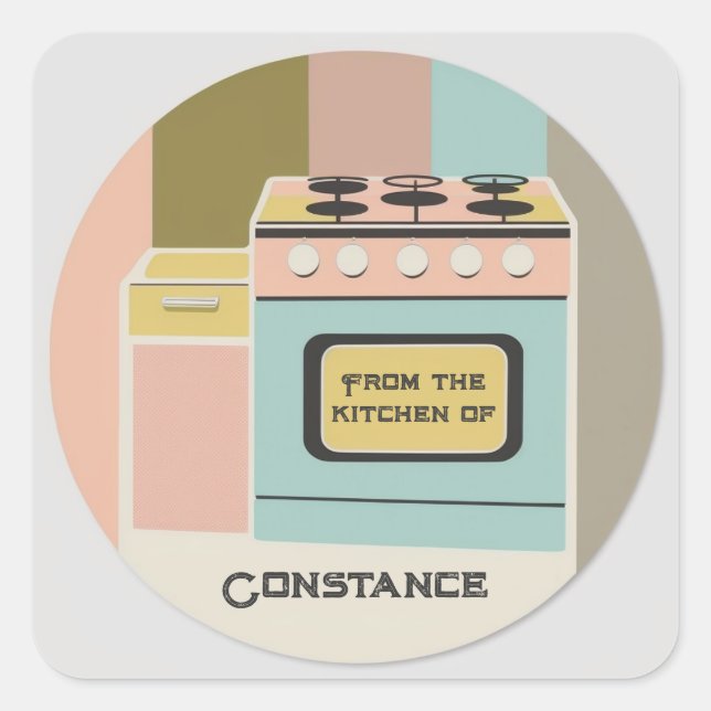 Adesivo Quadrado Moderno do século médio Da Cozinha dos Stickers (Frente)
