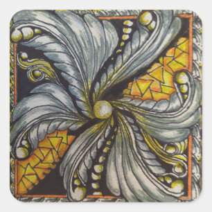 Adesivo Quadrado Moderno Dourado