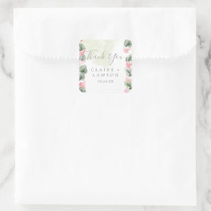 Adesivo Quadrado Moderno Elegante Minimalista, Obrigado, Ronda Clás