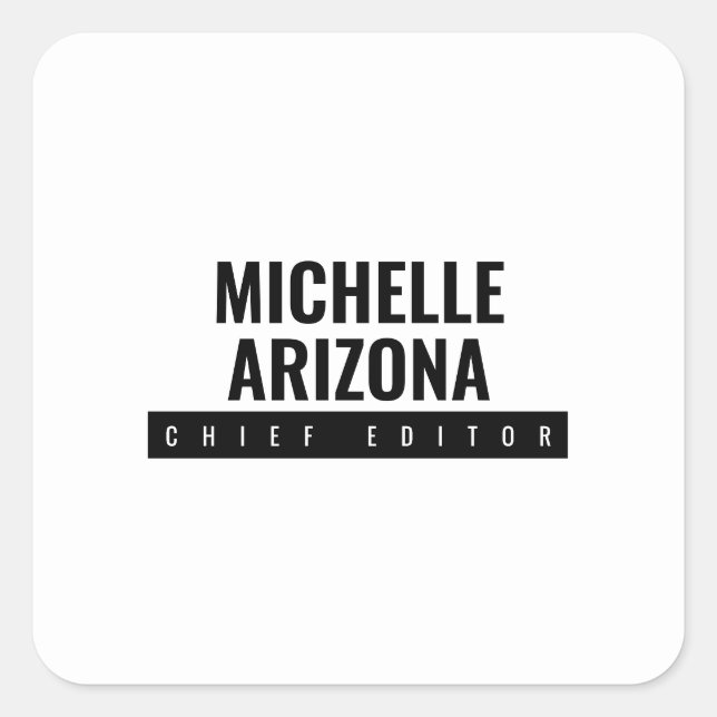 Adesivo Quadrado Moderno minimalista em preto e branco (Frente)