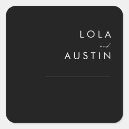 Adesivo Quadrado Moderno Minimalista | Focos de Envelope de Casamen