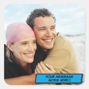 Adesivo Quadrado Moderno personalizado de diversão de fotos