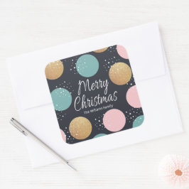 Adesivo Quadrado Moderno Ponto Festivo Natal Neve