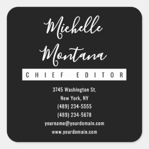 Adesivo Quadrado Moderno profissional negro minimalista