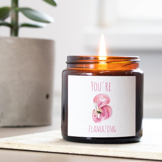 Adesivo Quadrado Moderno Você É Flagrante Beleza Rosa Flamingo (Criador carregado)