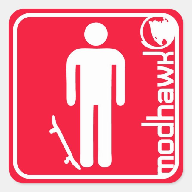 Adesivo Quadrado modhawk vermelho (Frente)