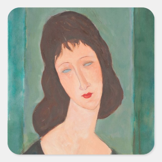 Adesivo Quadrado Modigliani Amedeo Portrait (Frente)