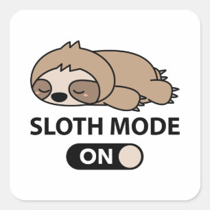Adesivo Quadrado Modo da preguiça sobre