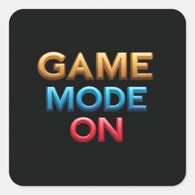 Adesivo Quadrado Modo de jogo ativado (Frente)