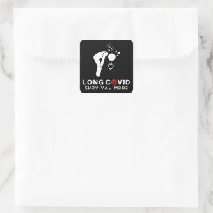 Adesivo Quadrado Modo de Sobrevivência de LONG COVID