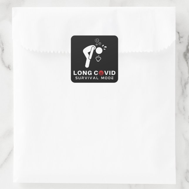 Adesivo Quadrado Modo de Sobrevivência de LONG COVID (Bolsa)