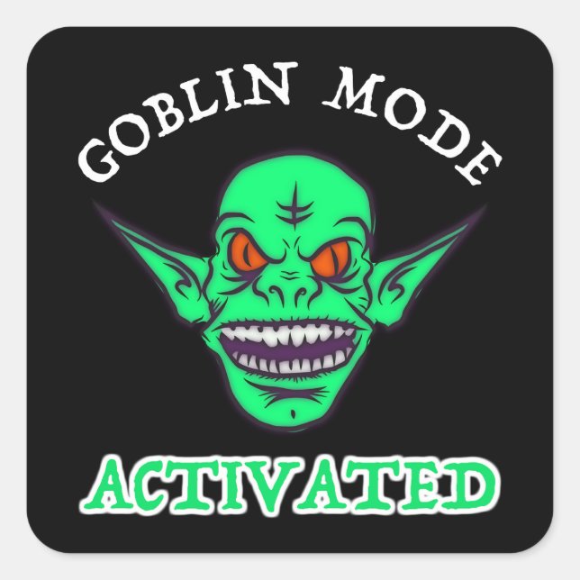 Adesivo Quadrado Modo Goblin ativado (Frente)