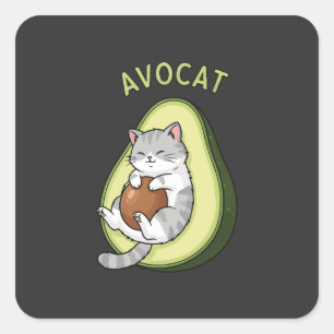 Adesivo Quadrado Modo Guac Meow
