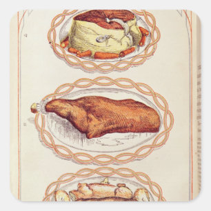 Adesivo Quadrado Modo moderno de servir pratos, da Sra. Beaton