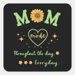 Adesivo Quadrado Modo MOM para fora do Dia de as mães diário