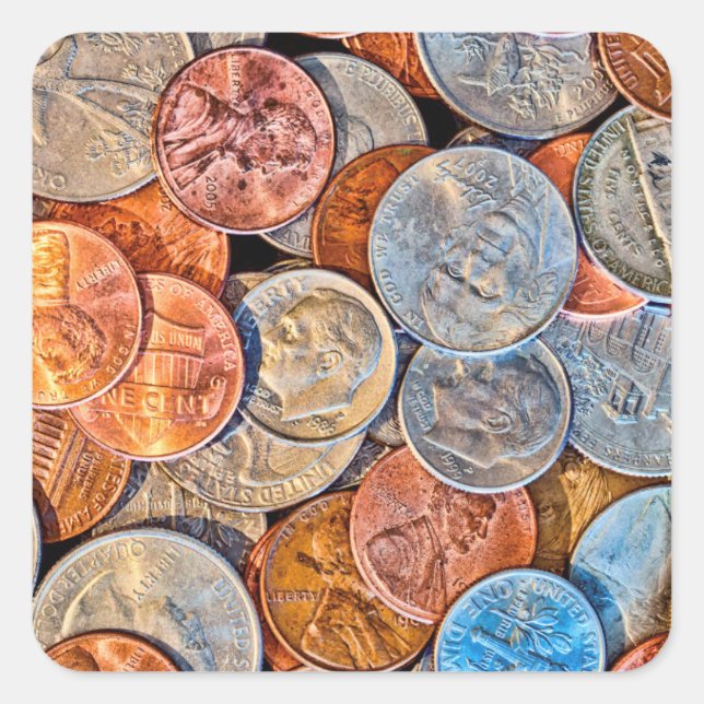 Adesivo Quadrado Moeda Codificada (Frente)