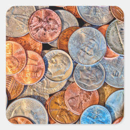 Adesivo Quadrado Moeda Codificada