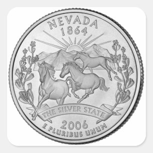 Adesivo Quadrado Moeda Comemorativa do Estado de Nevada