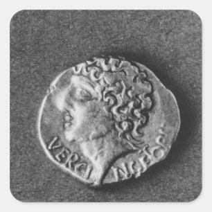 Adesivo Quadrado Moeda que carrega a efígie de Vercingetorix