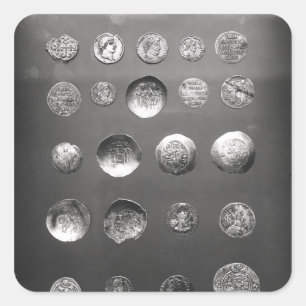 Adesivo Quadrado Moedas bizantinas, romanas e sassanianas