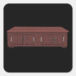 Adesivo Quadrado Mogã-da-pequena cabineta de móveis brilhantes