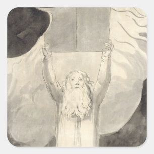 Adesivo Quadrado Moisés recebendo a Lei, c.1780 (pincel e preto i