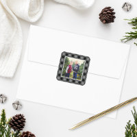 Moldura de Foto Personalizada Xadrez Búfalo Cinza