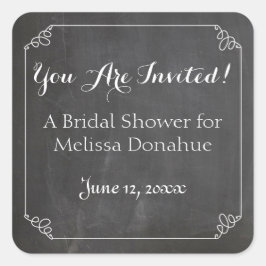 Adesivo Quadrado Moldura Flourish, Chá de panela