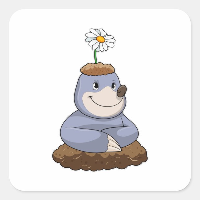 Adesivo Quadrado Mole com Daisy Flower (Frente)