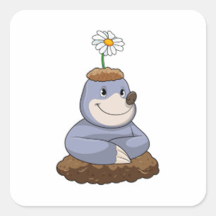 Adesivo Quadrado Mole com Daisy Flower