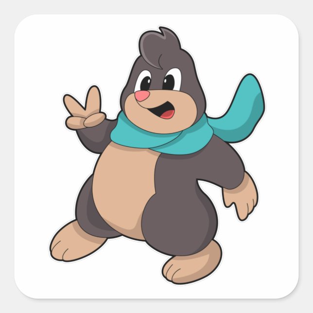 Adesivo Quadrado Mole com Scarf (Frente)