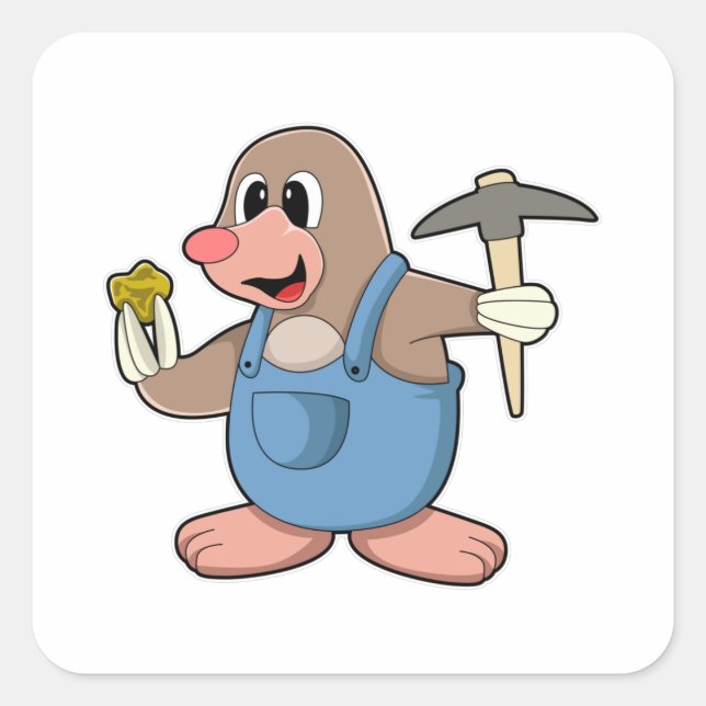 Adesivo Quadrado Mole como Mineiro com Dourado (Frente)