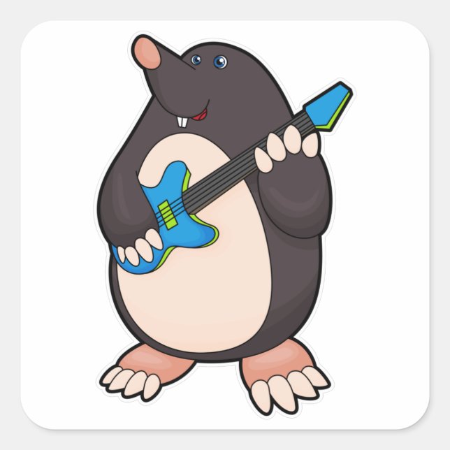 Adesivo Quadrado Mole na Música com Violão (Frente)