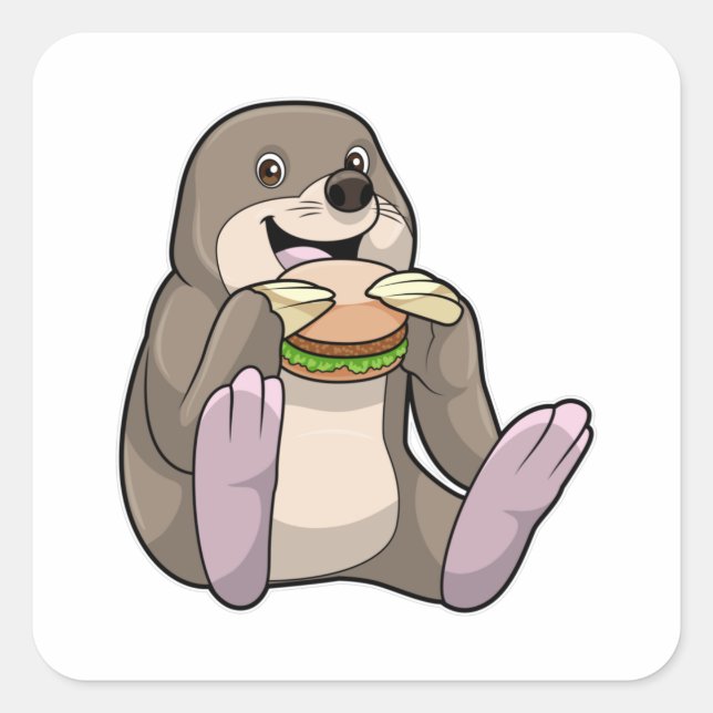 Adesivo Quadrado Mole Restaurant Burger (Frente)