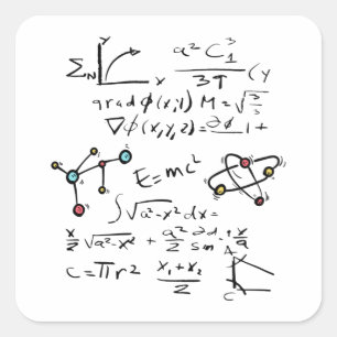 Adesivo Quadrado Moléculas de Professores de Fórmula de Física
