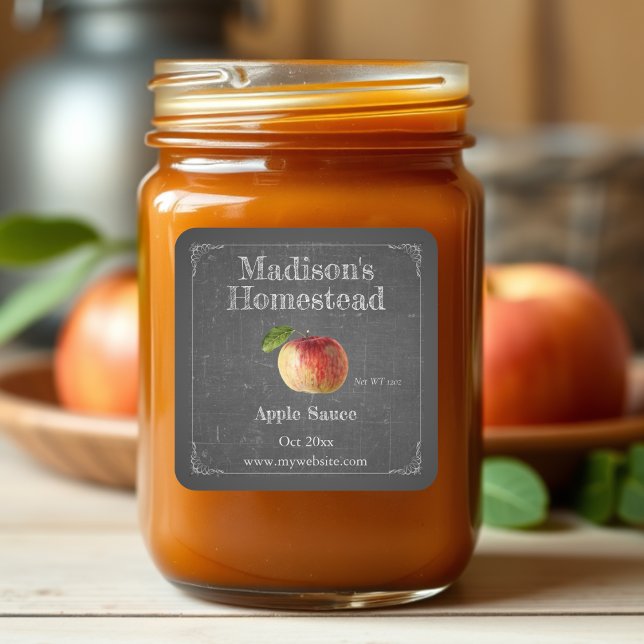 Adesivo Quadrado Molho de Maçã | Vinheta quadrada (Criador carregado)